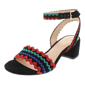 Piedra Womens Suede Ankle Strap Heels