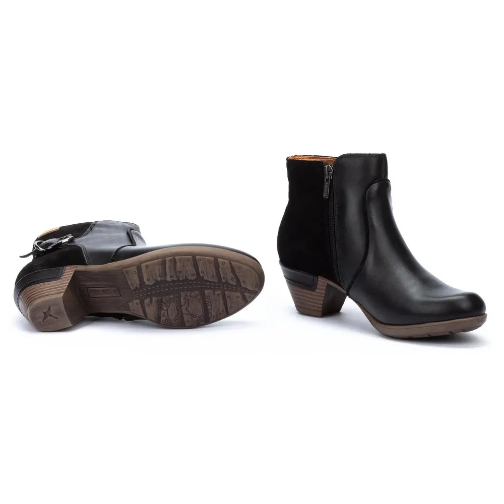 Pikolinos Rotterdam Black Leather Ankle Boot (Women's)