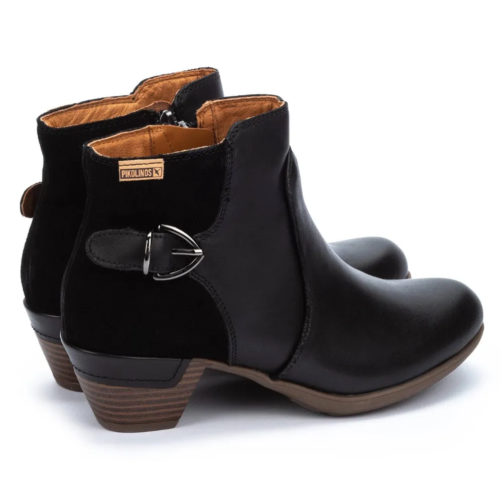Pikolinos Rotterdam Black Leather Ankle Boot (Women's)
