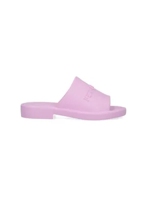 Pink Rubber Logo Sandals
