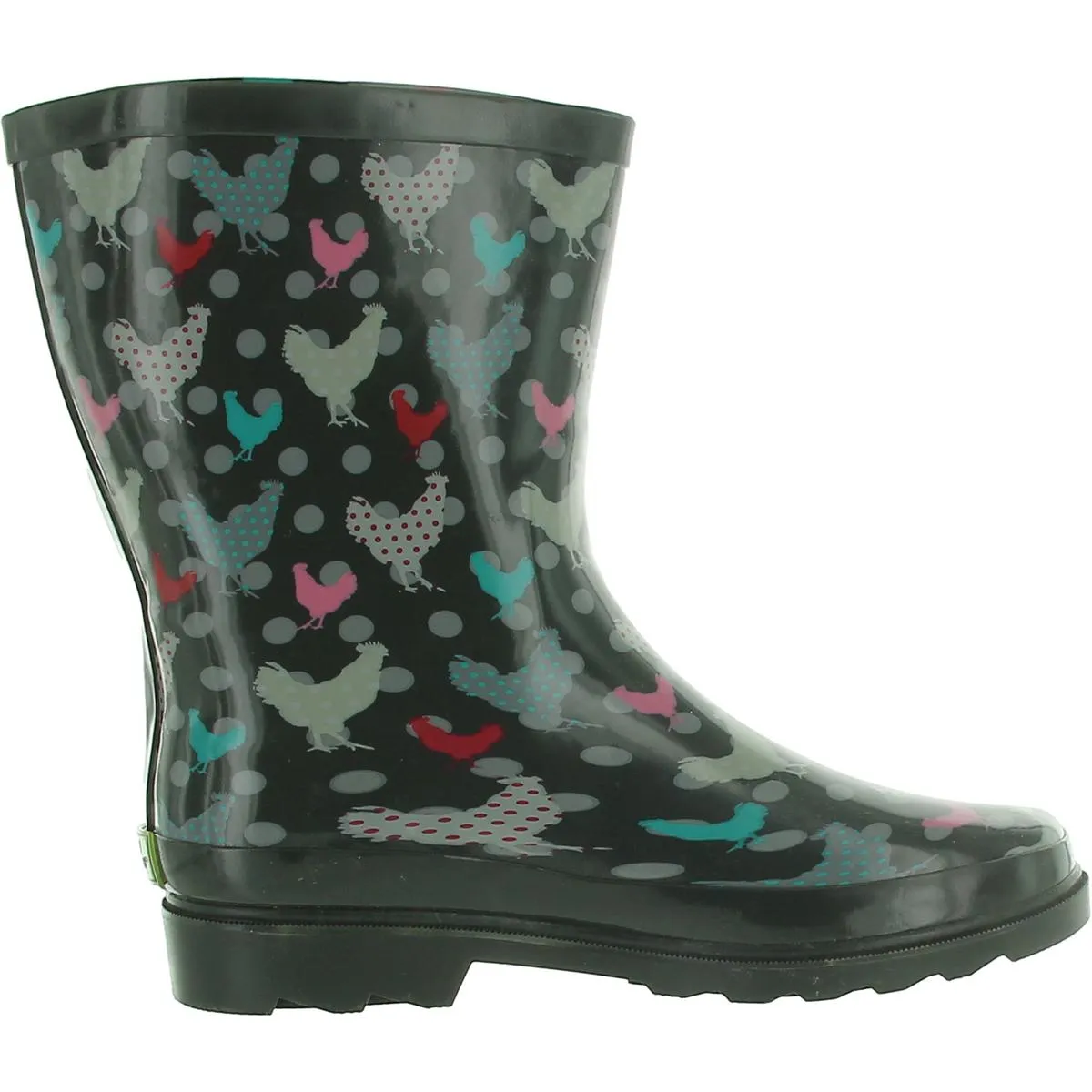 Polka Poultry Womens Outdoor Mid-Calf Rain Boots