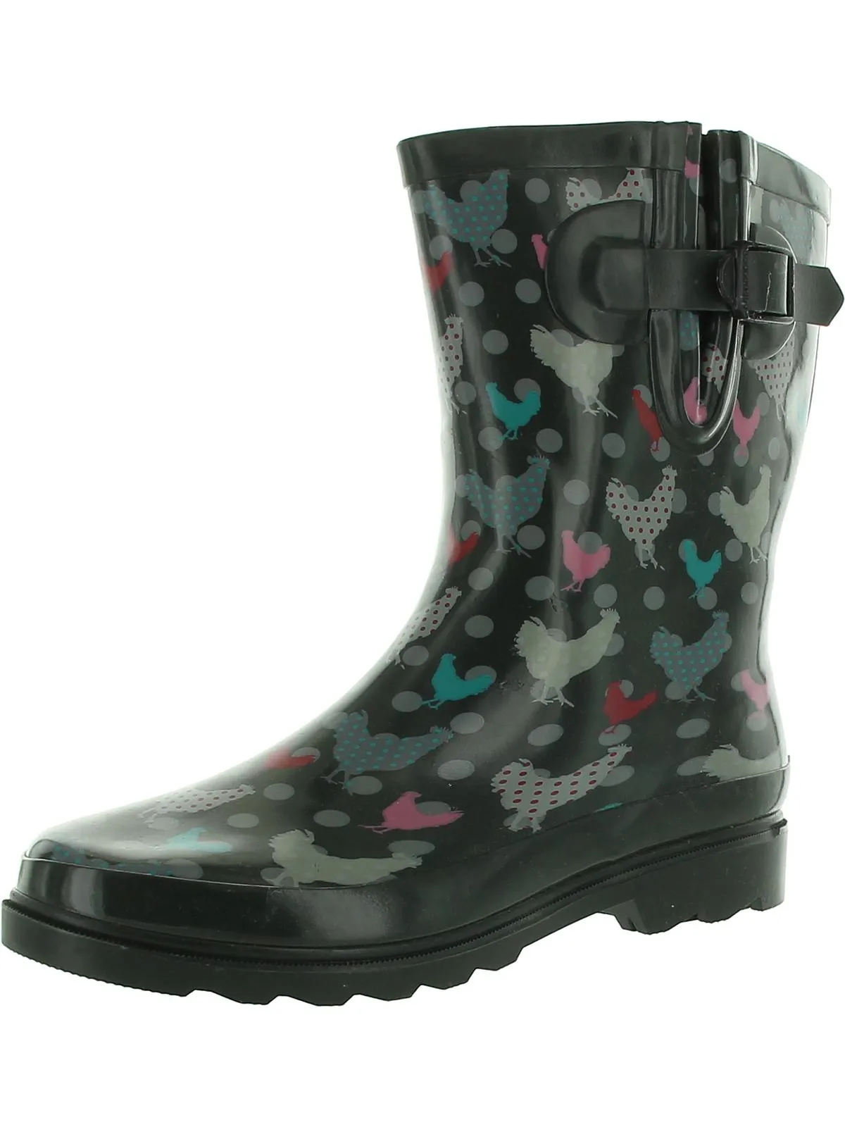 Polka Poultry Womens Outdoor Mid-Calf Rain Boots