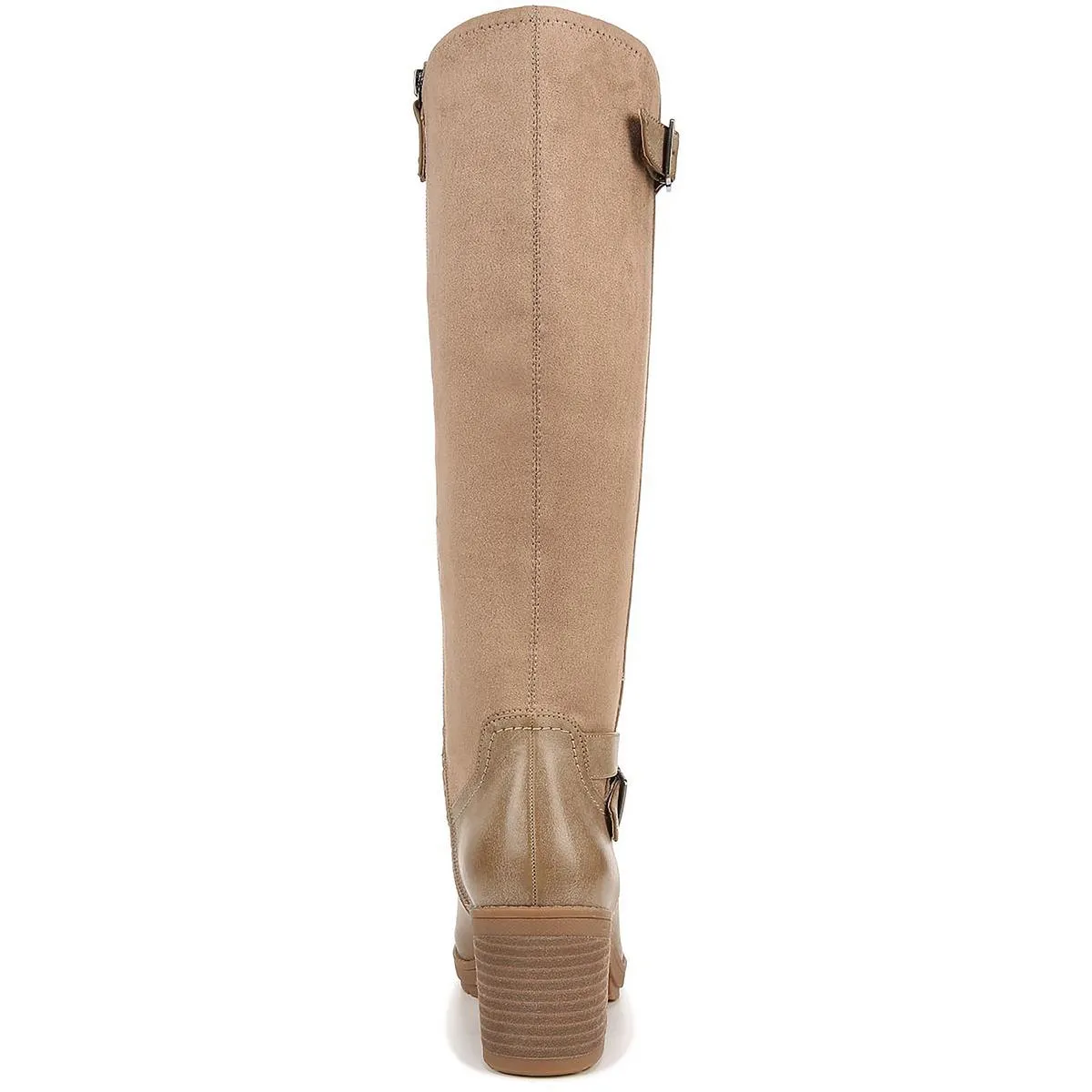 PRAIRIE Womens Faux Leather Block Heel Knee-High Boots
