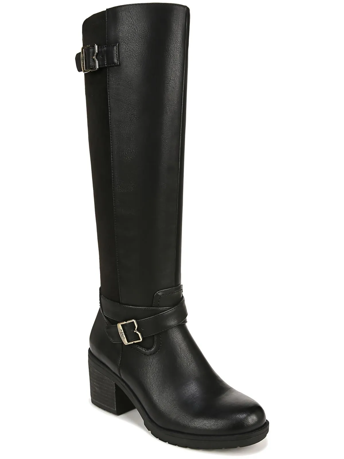 PRAIRIE Womens Faux Leather Block Heel Knee-High Boots