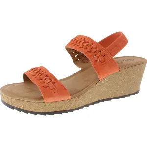Pretreat Womens Faux Suede Cushioned Footbed Slingback Sandals