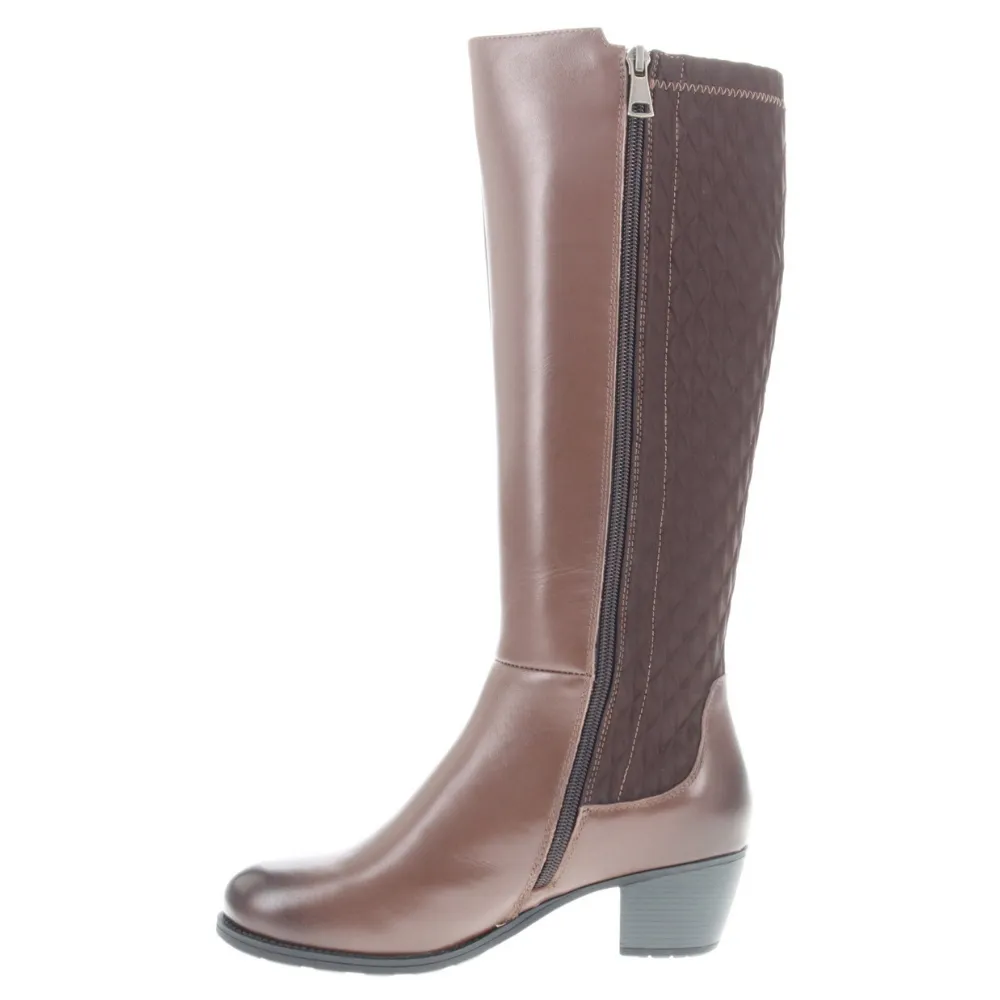 Propet Talise Stretchable Brown Leather Tall Boot (Women's)