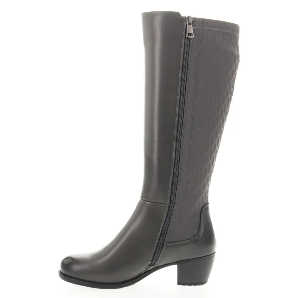 Propet Talise Stretchable Grey Leather Tall Boot (Women's)