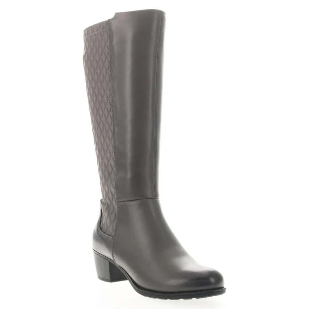 Propet Talise Stretchable Grey Leather Tall Boot (Women's)