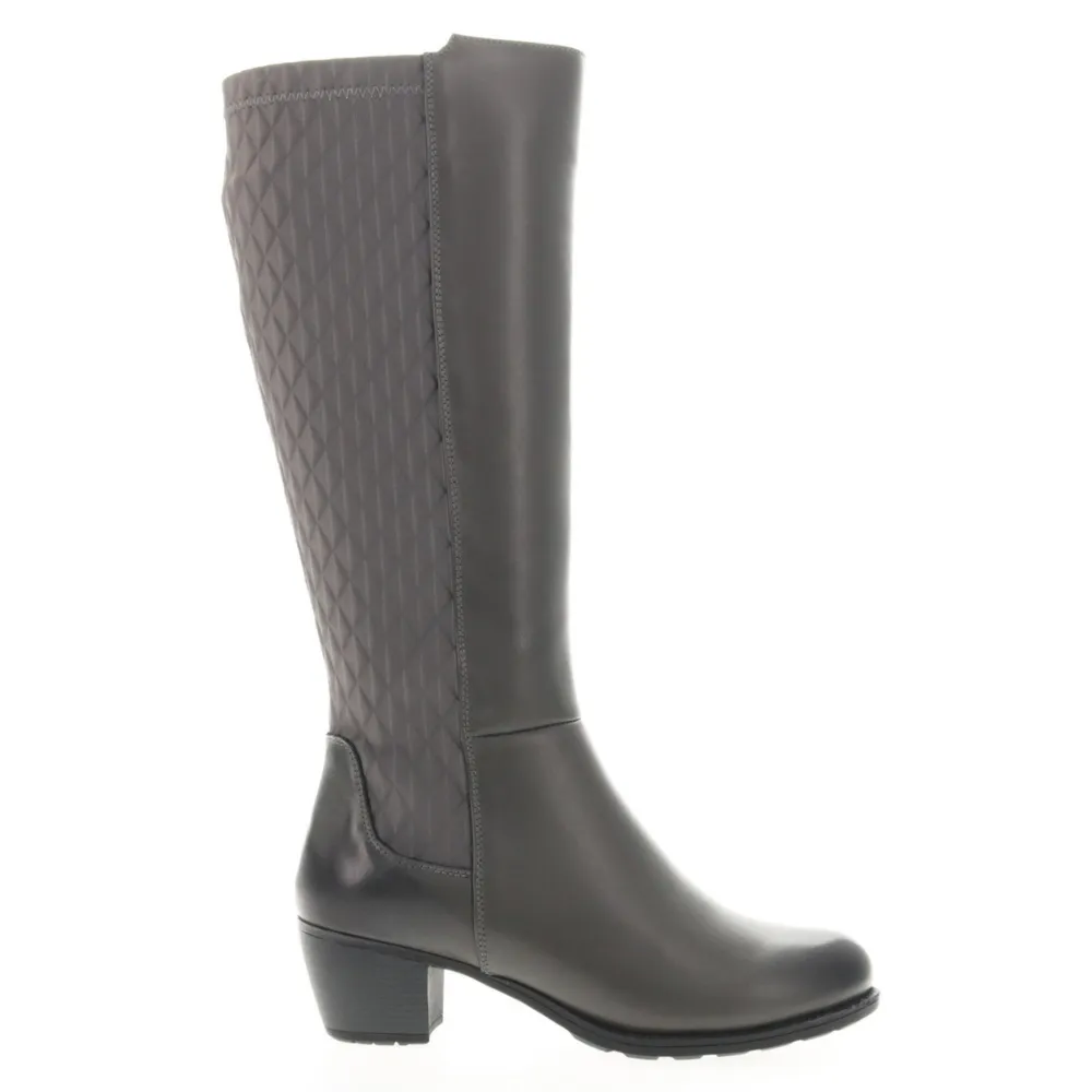 Propet Talise Stretchable Grey Leather Tall Boot (Women's)