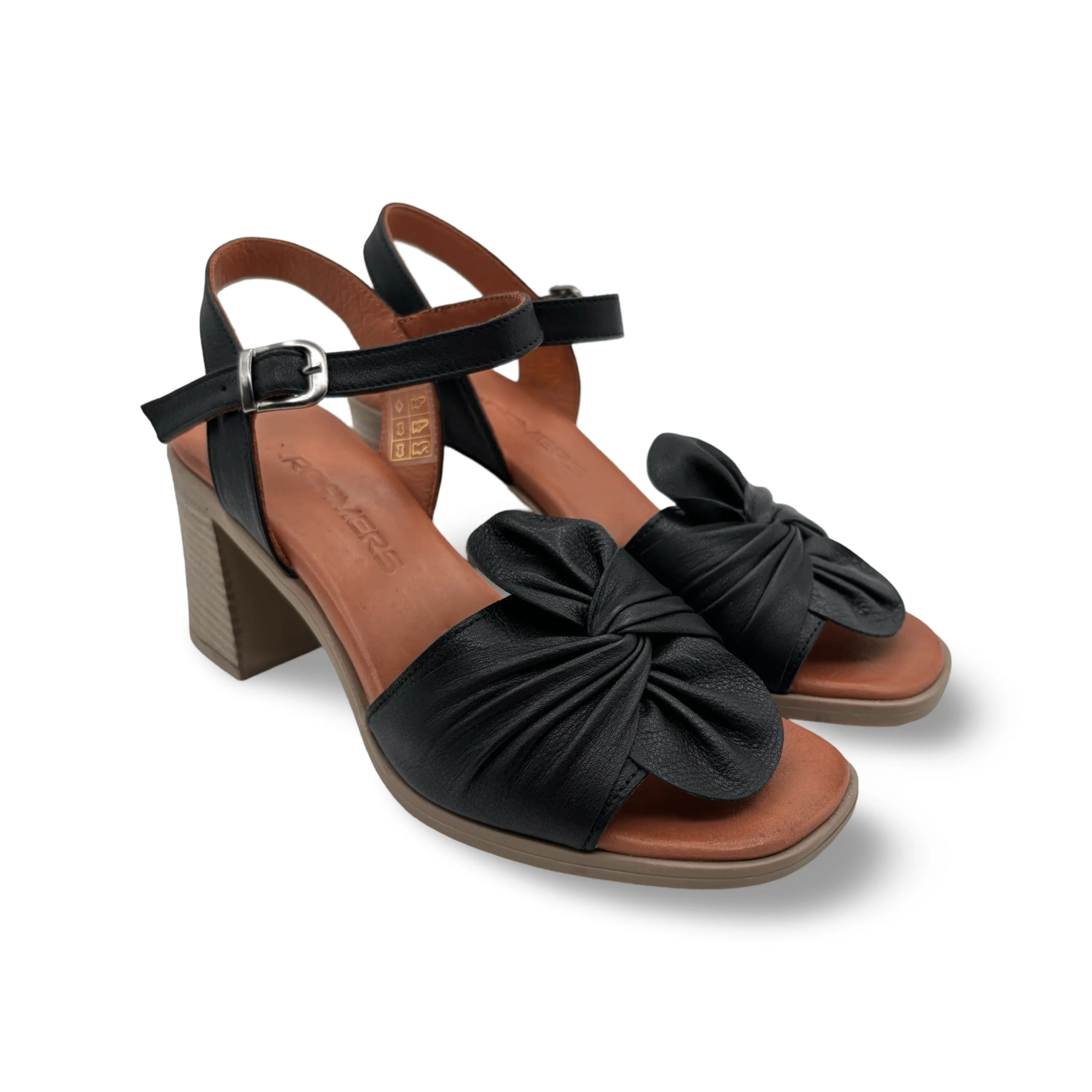 Quana Black Heel Sandal