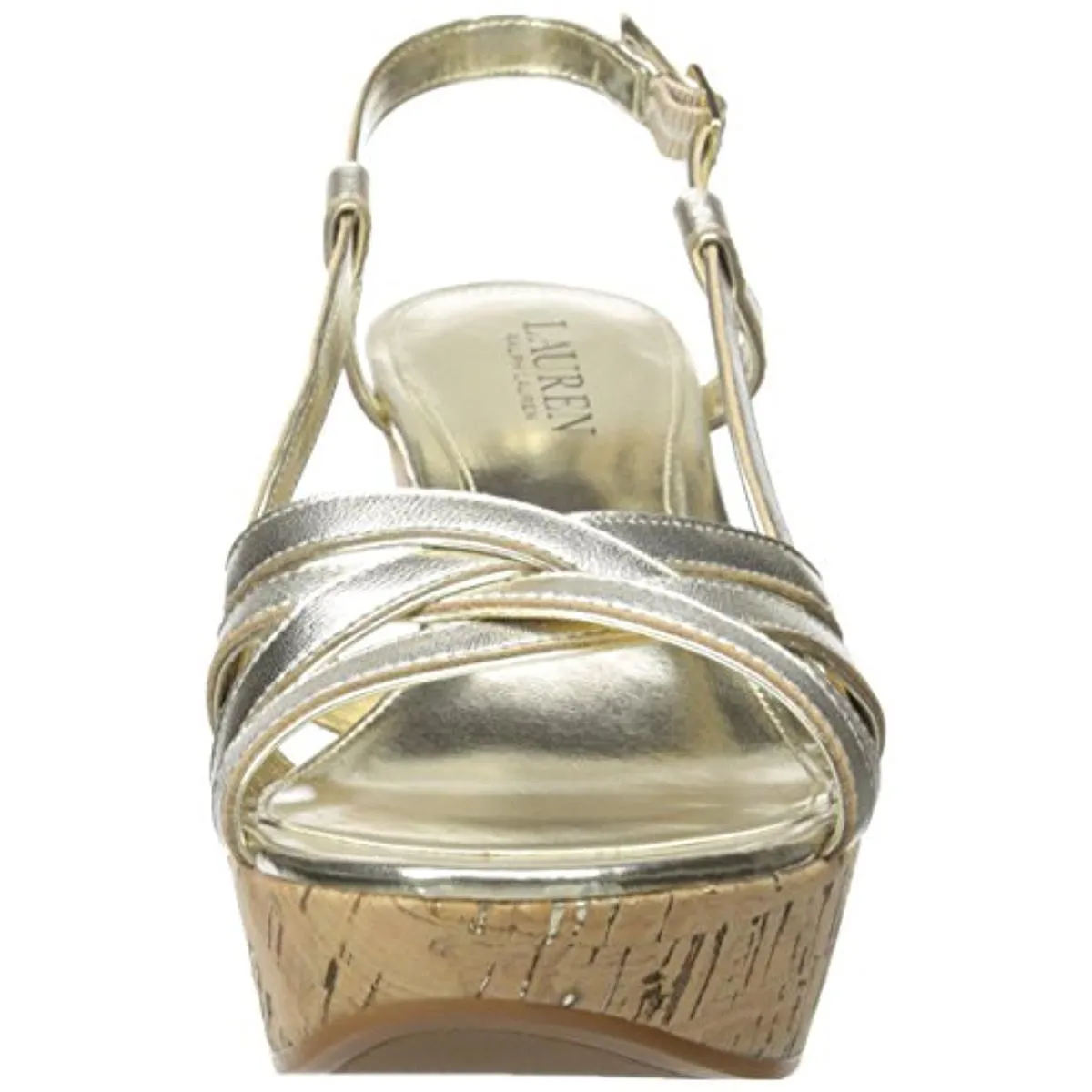 Quaylin Womens Leather Cork Wedge Sandals