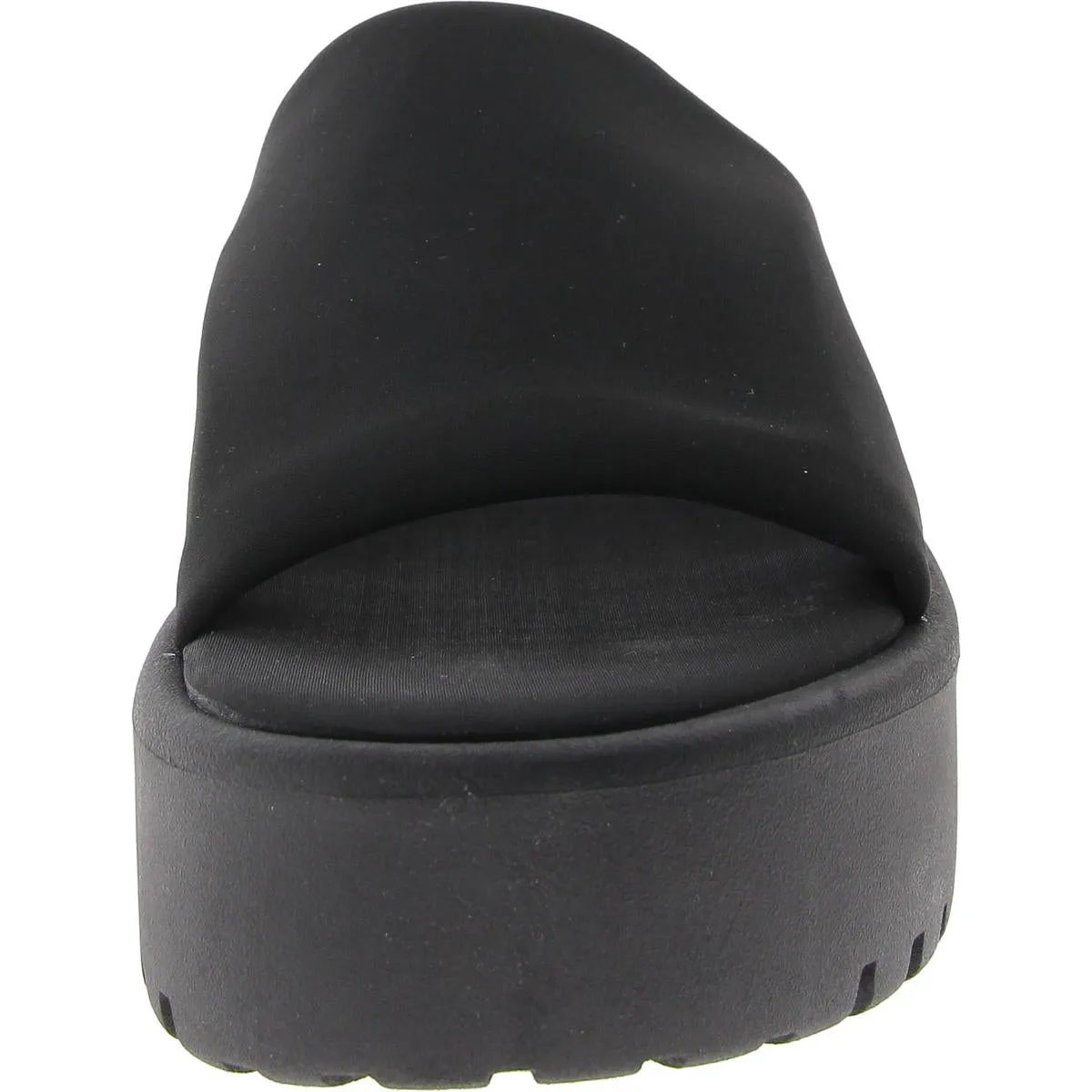 Questt Womens Faux Leather Open Toe Slide Sandals
