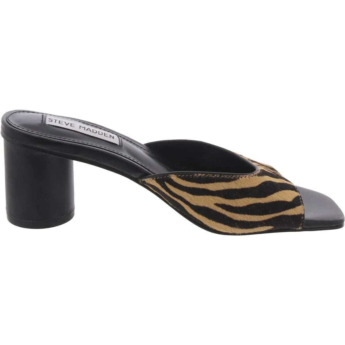 Rain Womens Calf Hair Tiger Print Slide Sandals