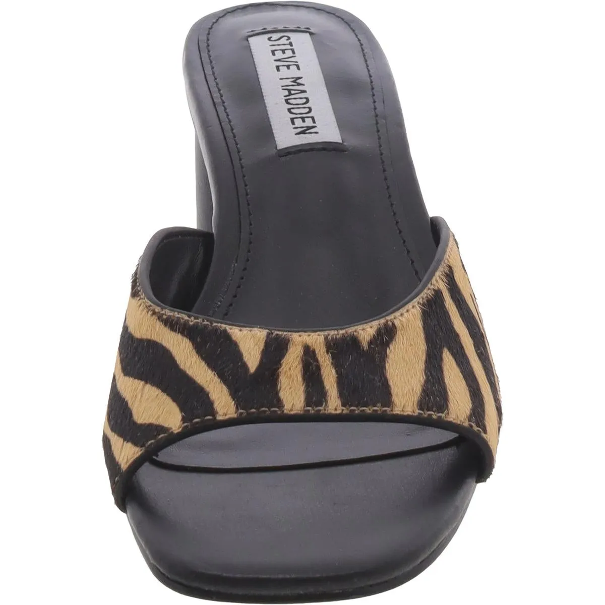 Rain Womens Calf Hair Tiger Print Slide Sandals