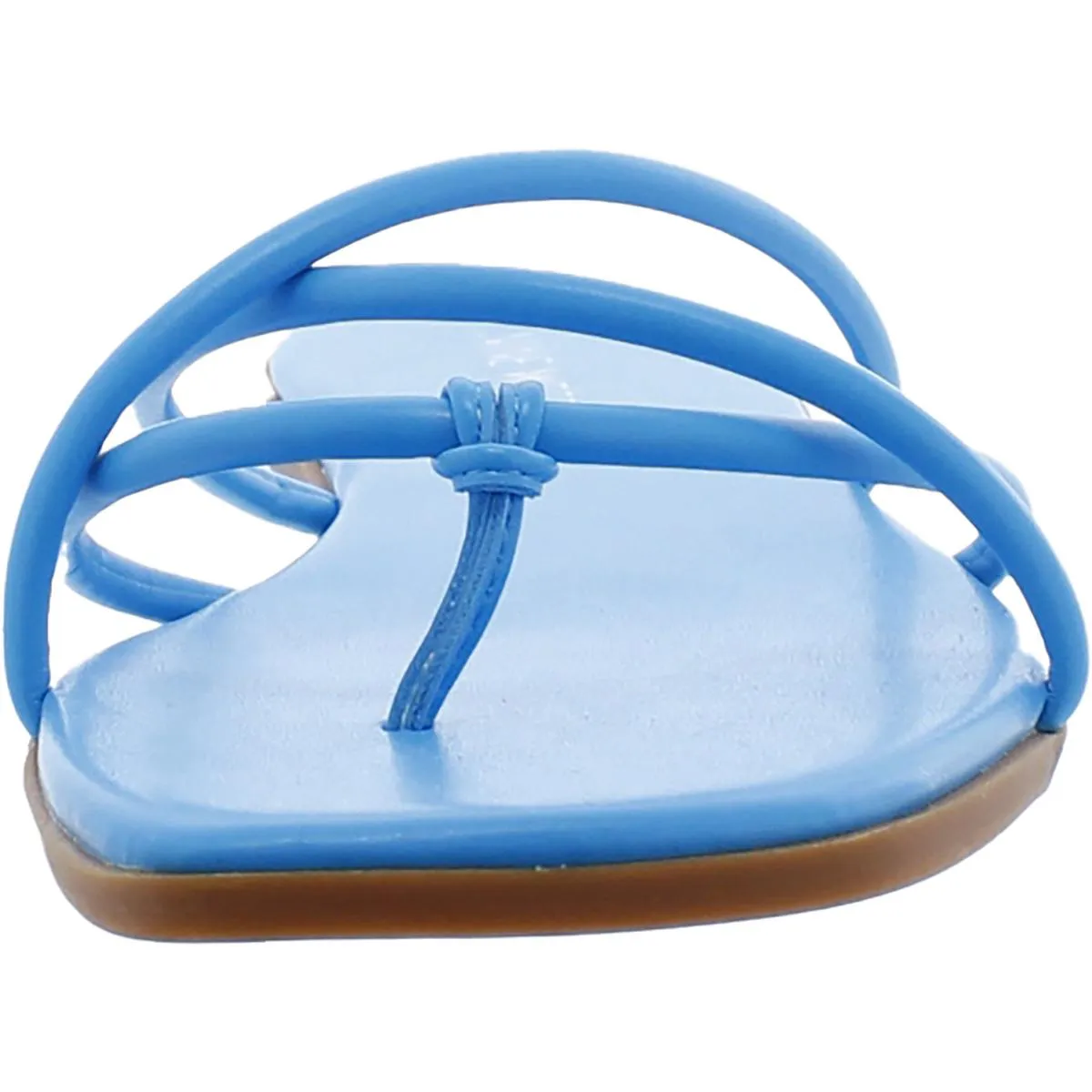 Razi Womens Faux Leather Thong Slide Sandals