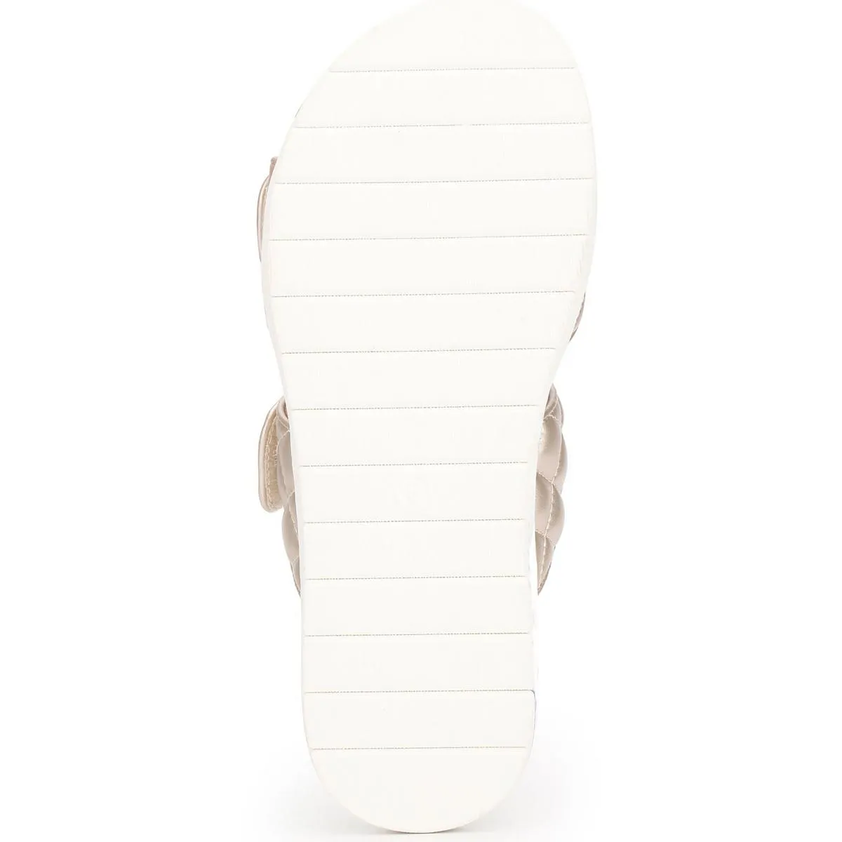Reeves Quilted 2 Band Womens Velcro Slip On Slide Sandals