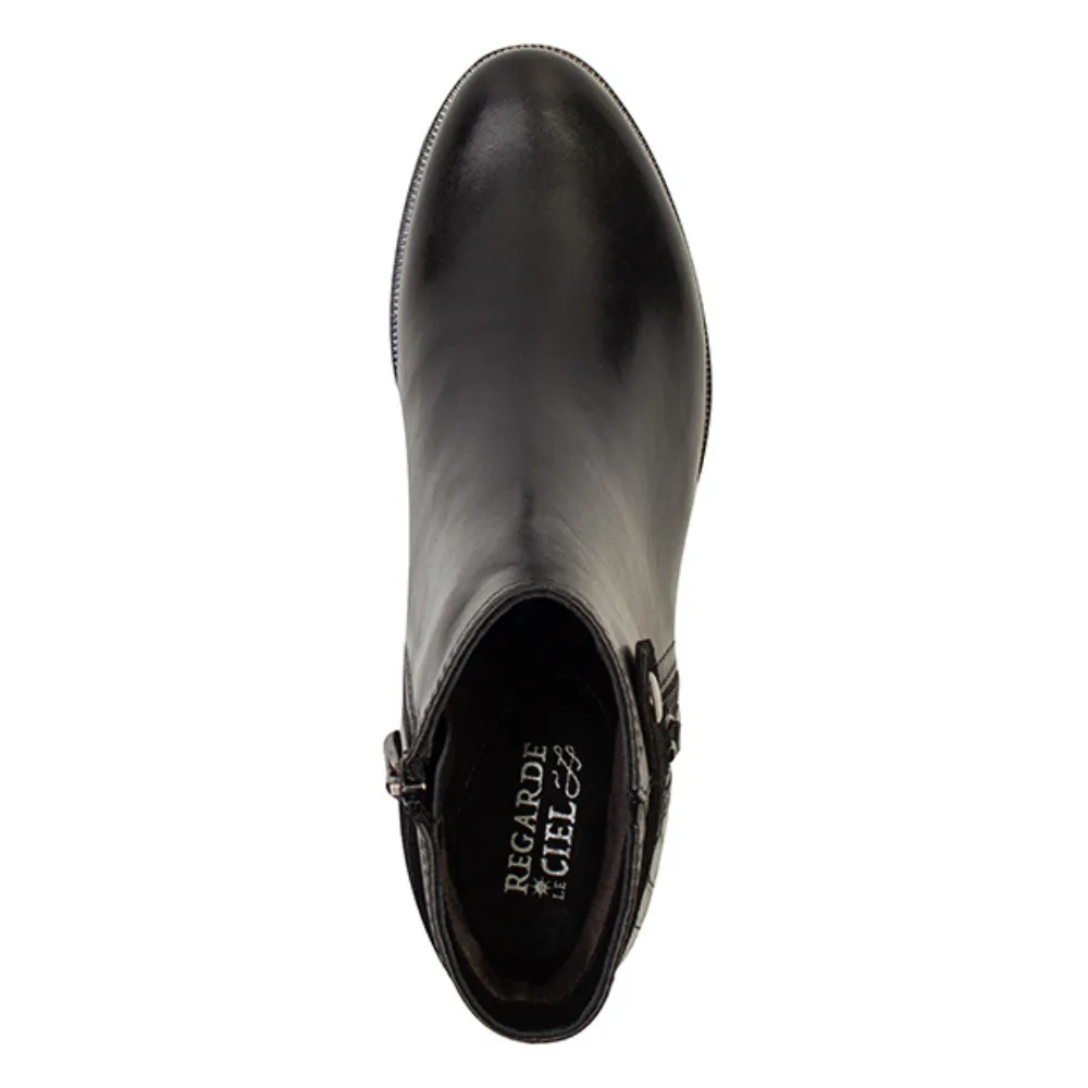 Regarde Le Ciel Isabel 118 Black Delice Leather Bootie (Women's)
