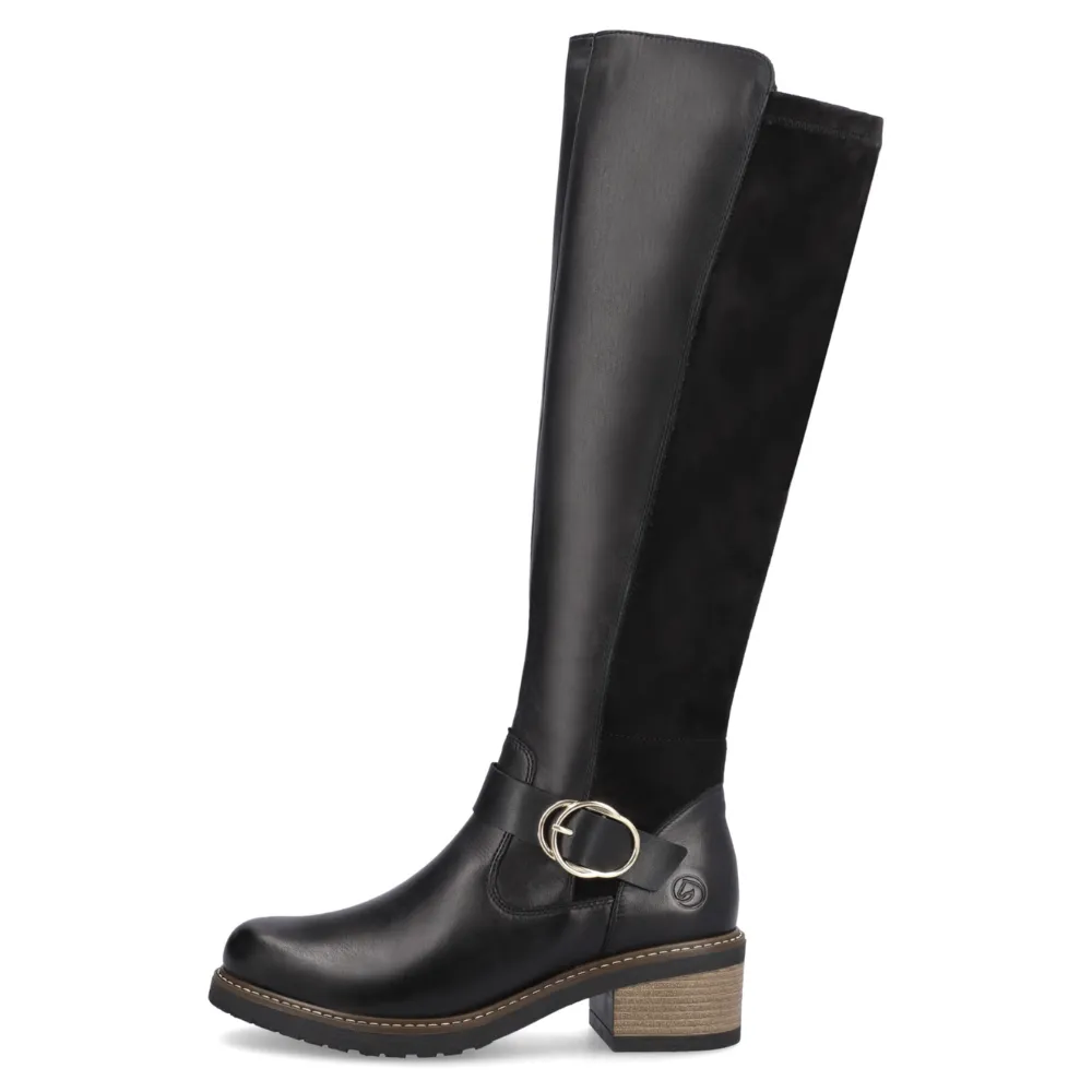 Remonte Aida 73 Black Leather High Boot (Women's)