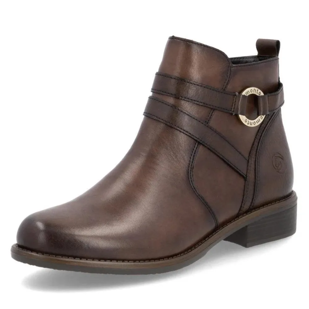 Remonte Arielle 77 Nougat Brown Leather Bootie (Women's)