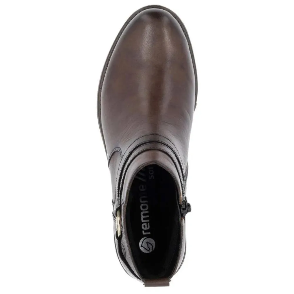 Remonte Arielle 77 Nougat Brown Leather Bootie (Women's)