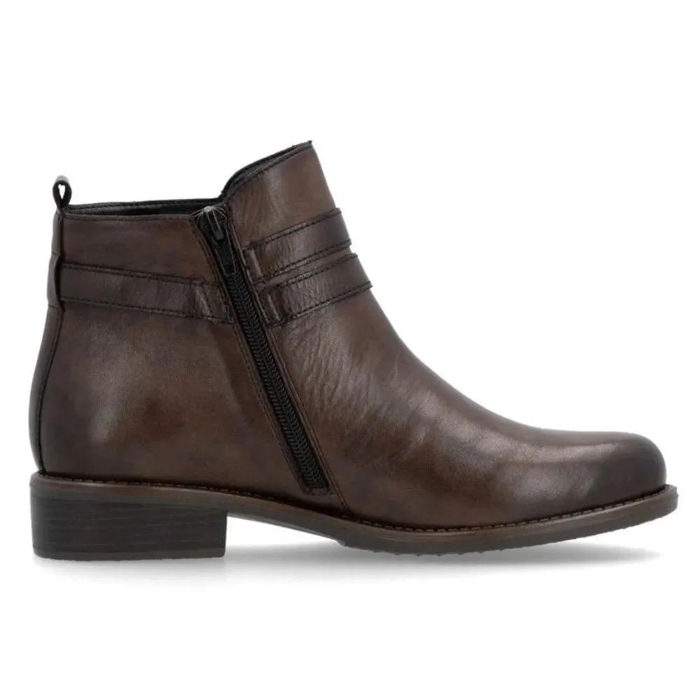 Remonte Arielle 77 Nougat Brown Leather Bootie (Women's)