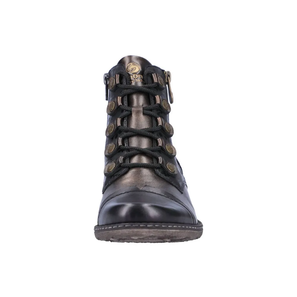 Remonte D4391 Chandra 91 Black/Antique Leather Bootie (Women's)