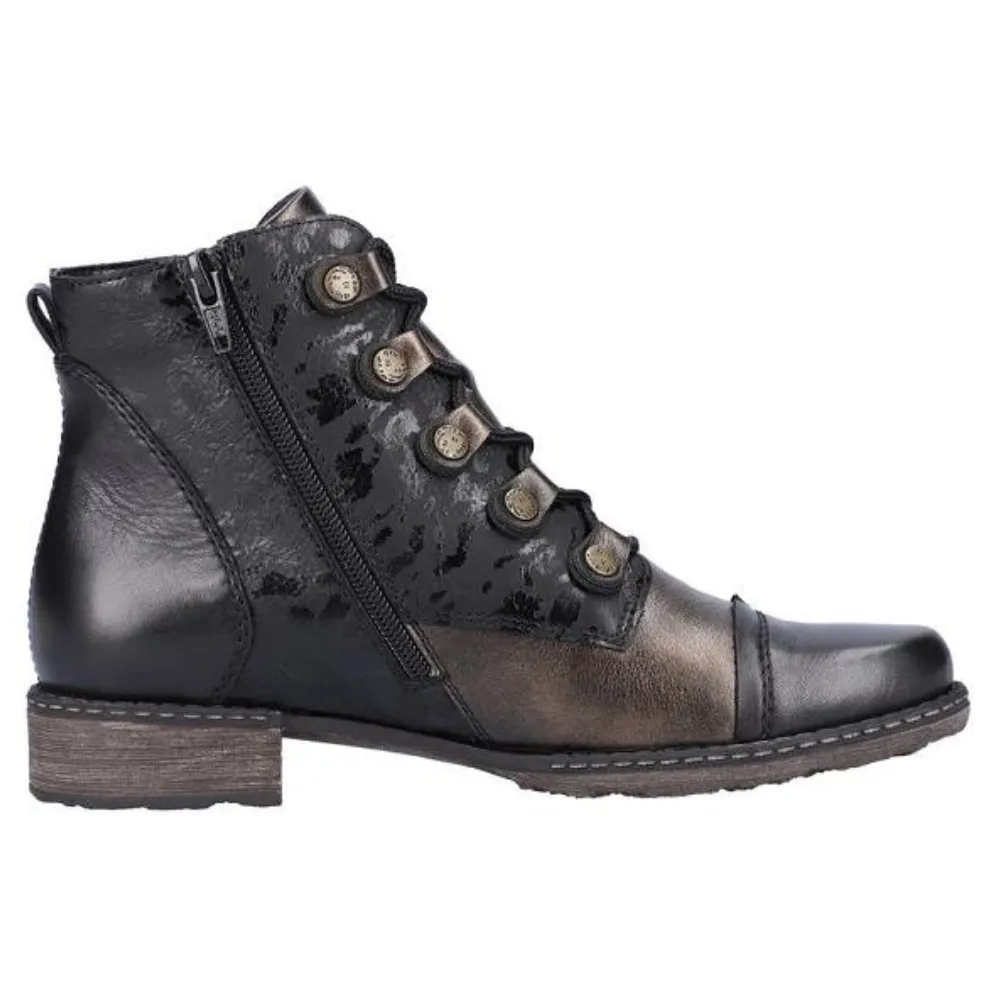 Remonte D4391 Chandra 91 Black/Antique Leather Bootie (Women's)