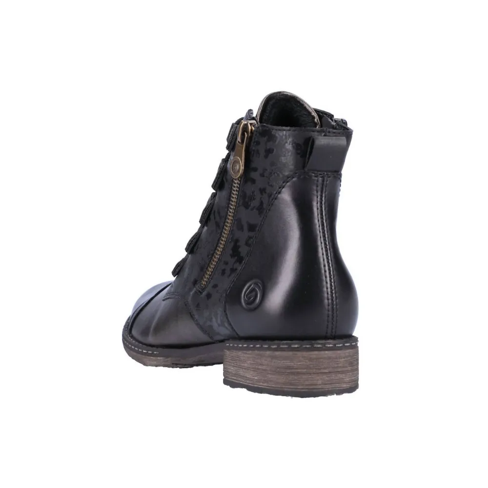 Remonte D4391 Chandra 91 Black/Antique Leather Bootie (Women's)