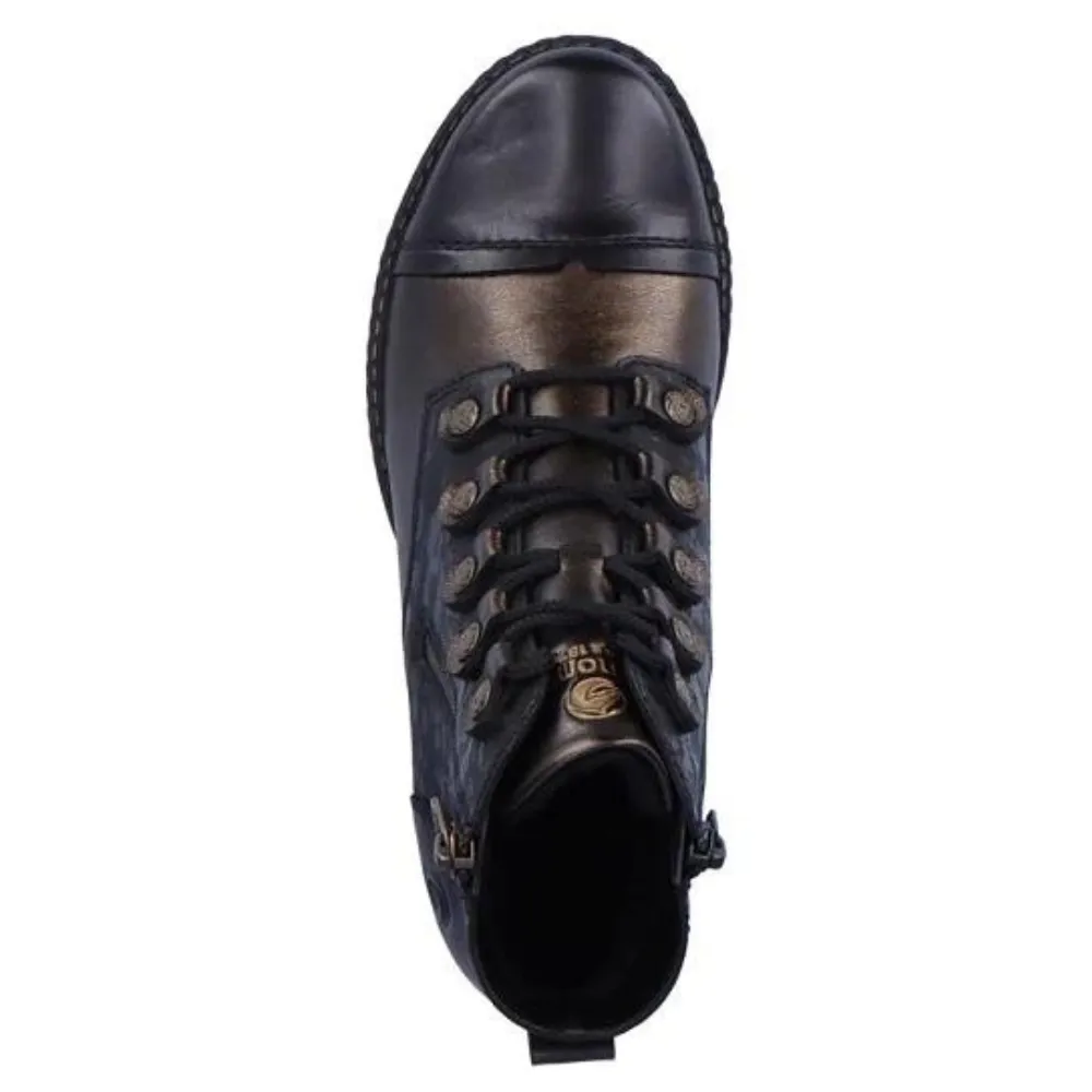 Remonte D4391 Chandra 91 Black/Antique Leather Bootie (Women's)