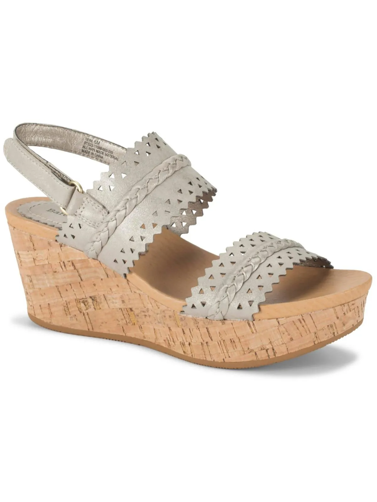 Rene Womens Faux Leather Cork Platform Sandals