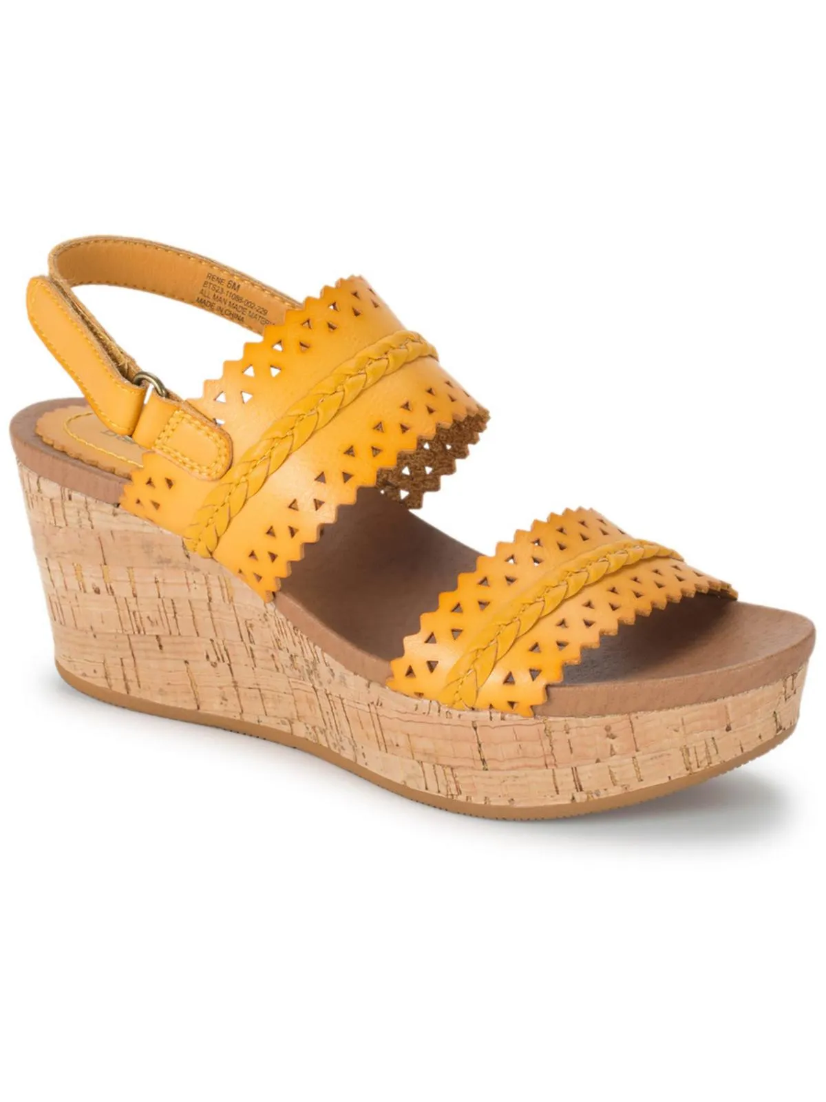 Rene Womens Faux Leather Cork Platform Sandals