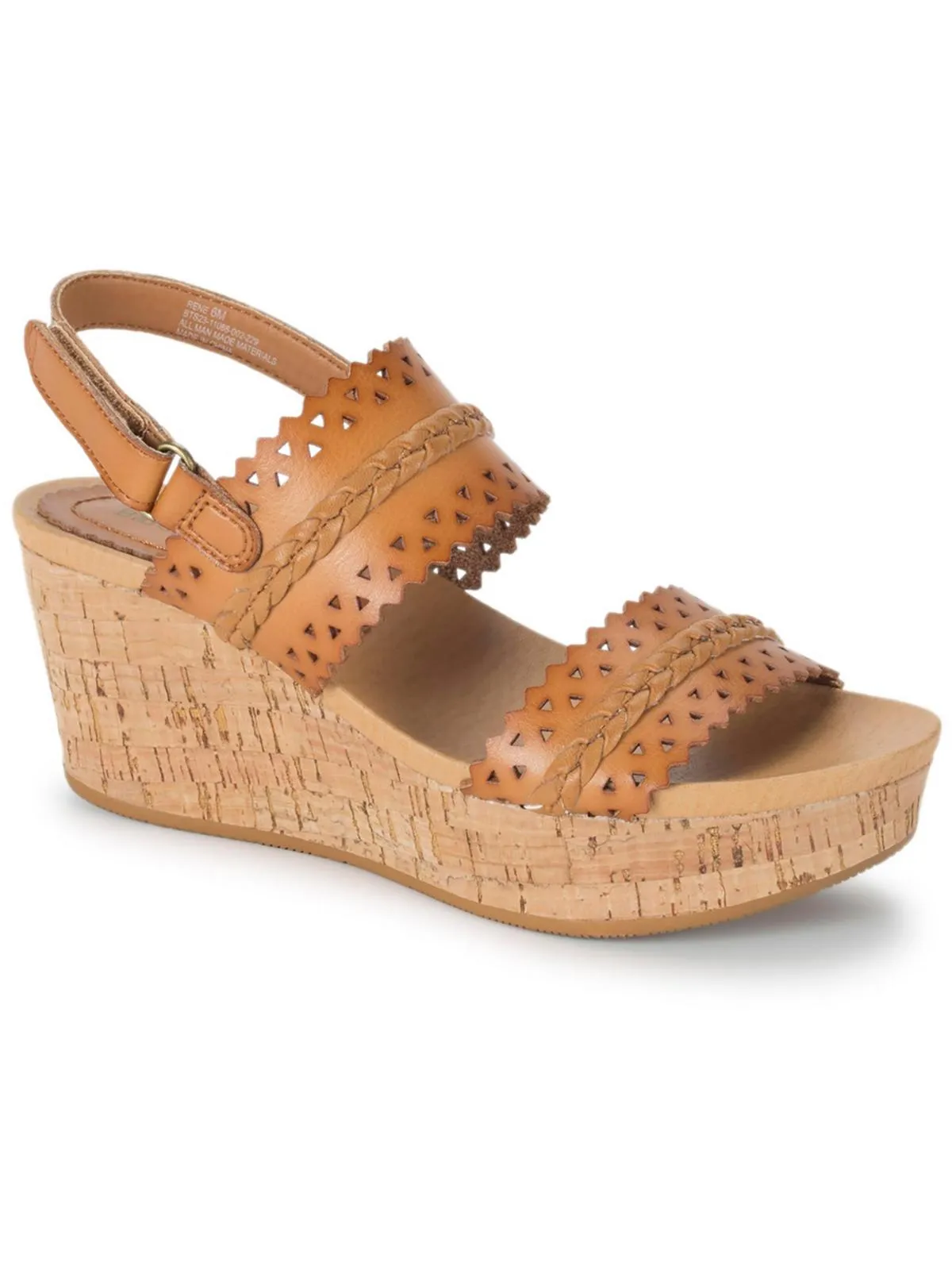 Rene Womens Faux Leather Cork Platform Sandals