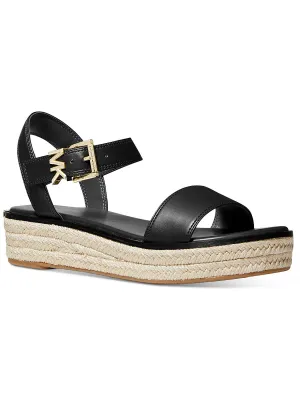 Richie Womens Faux Leather Ankle Strap Platform Sandals