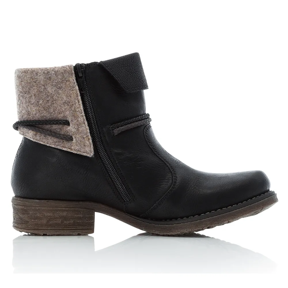 Rieker Fee 93 Black Bootie (Women's)
