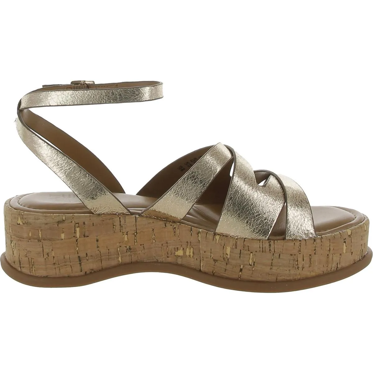 Riley Womens Faux Leather Metallic Platform Sandals