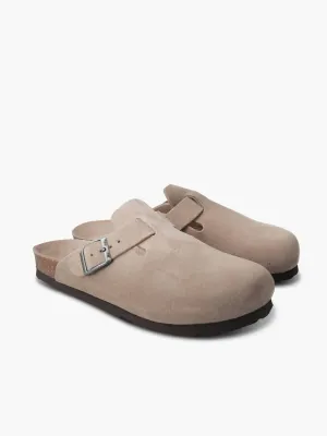 Riva Velour Sandals Unisex In Taupe