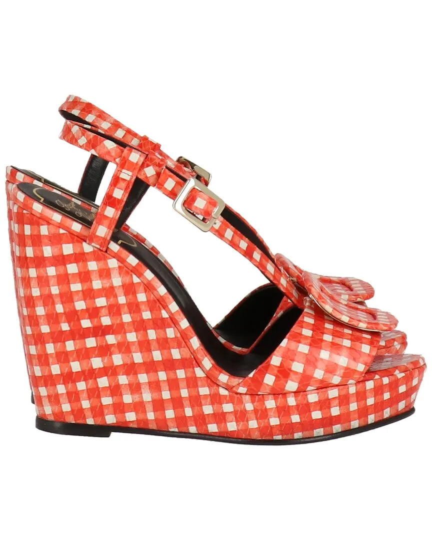Roger Vivier Leather Wedge Sandal
