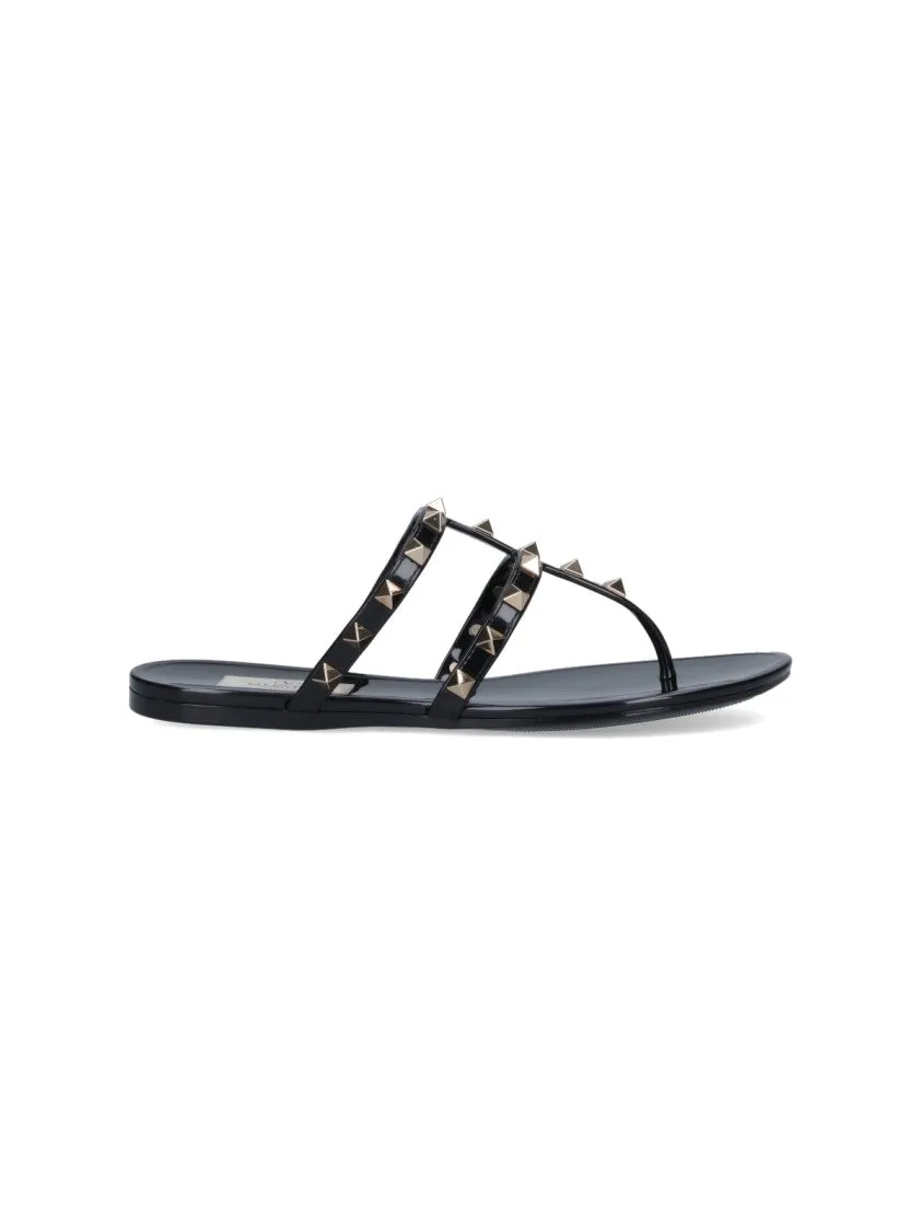'Roman Studs' Sandals  Black