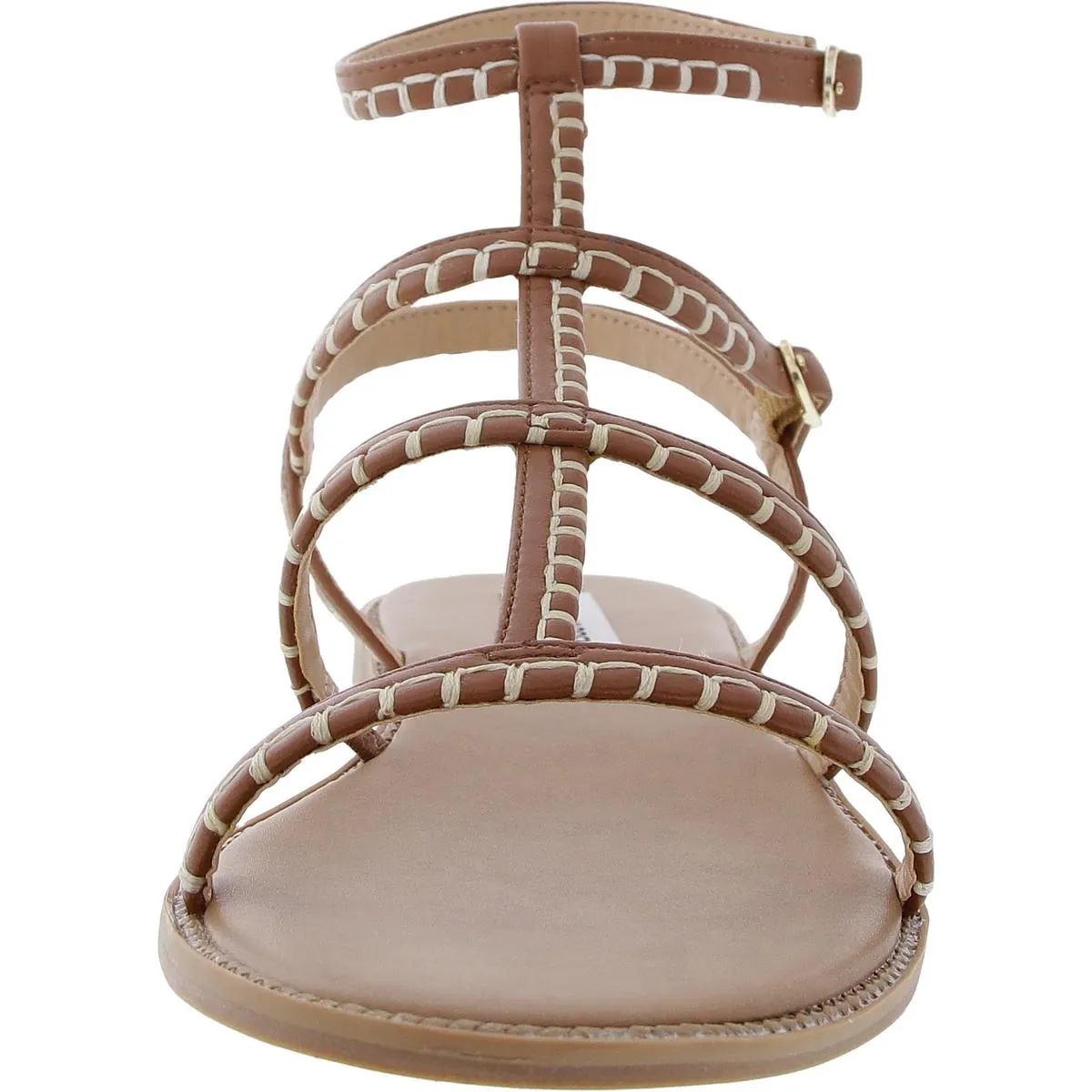 Roman Womens Adjustable Faux Leather Gladiator Sandals
