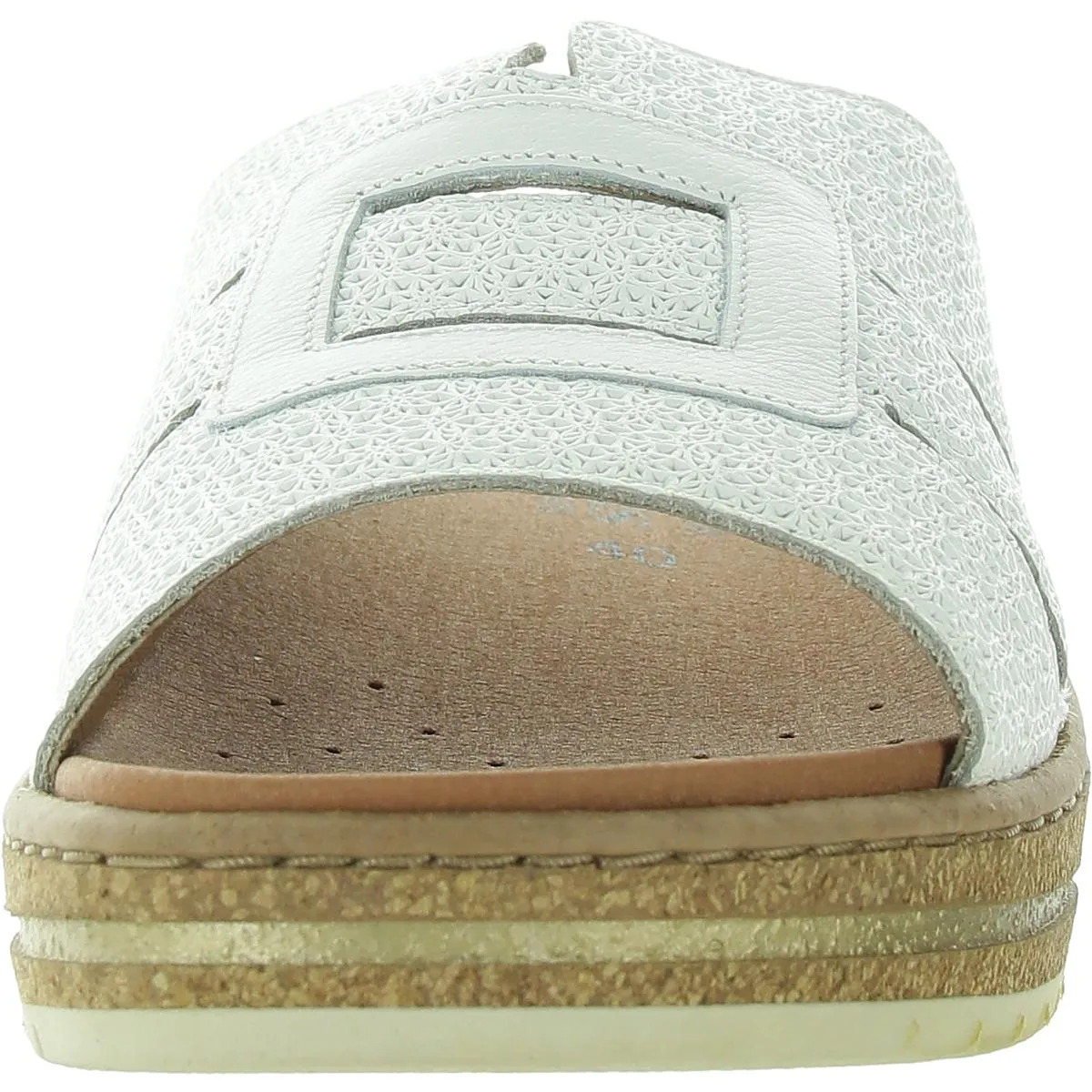 Romee Womens Pattern Leather Wedge Sandals