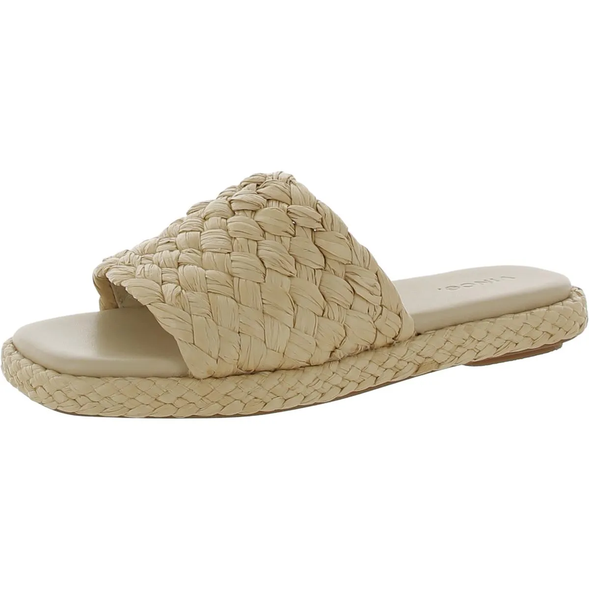 Rumi Womens Woven Square Toe Slide Sandals