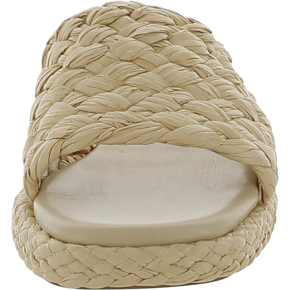Rumi Womens Woven Square Toe Slide Sandals