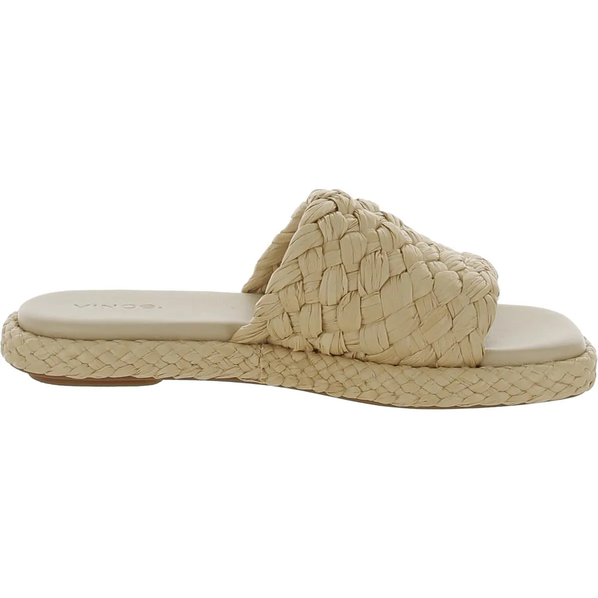 Rumi Womens Woven Square Toe Slide Sandals