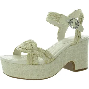 Sabinna Womens Cut-Out Straw Block Heel