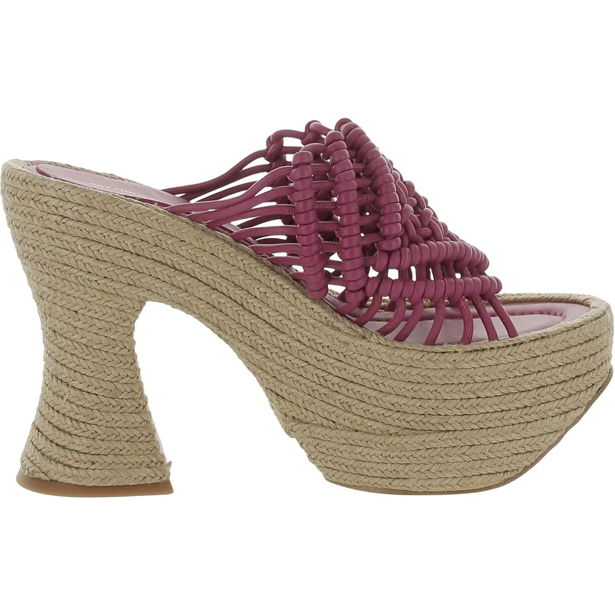 Salma Womens Leather Slip-On Platform Sandals