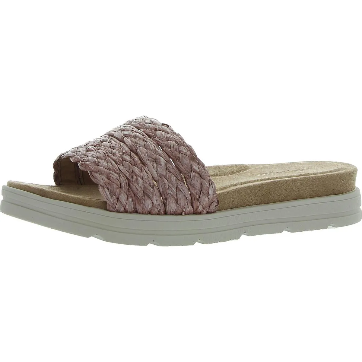 Salma Womens Woven Padded Insole Slide Sandals