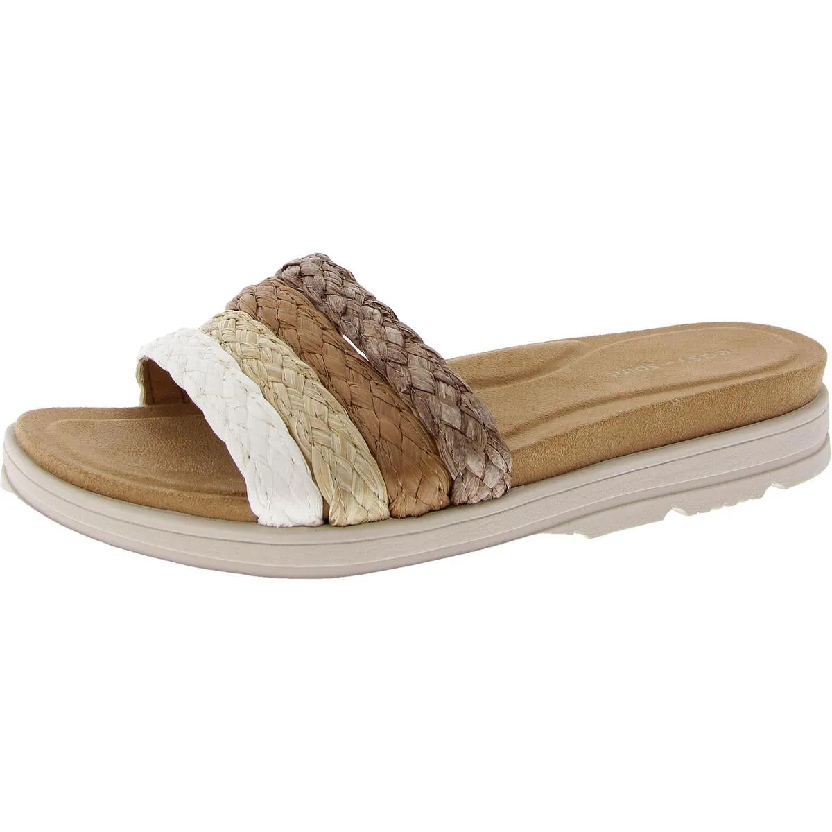 Salma Womens Woven Padded Insole Slide Sandals