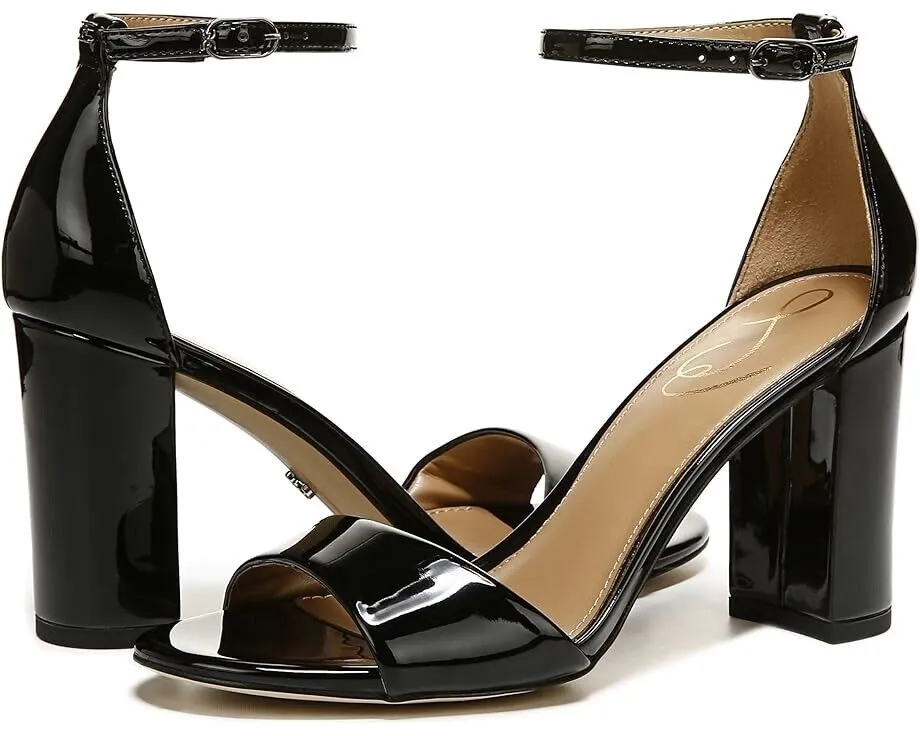 Sam Edelman Robyn Sandal Women's 11 Black Leather Ankle Strap Block Heel ZPO1890