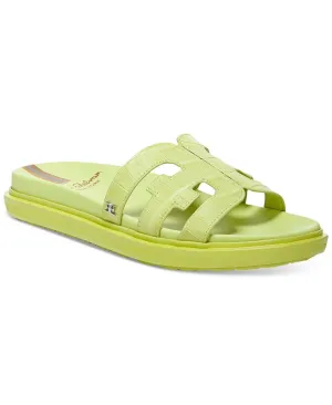 Sam Edelman Valeri I0103L5 Sandals Women's 10.5 Kiwi Leather Cutout Slide KHD525