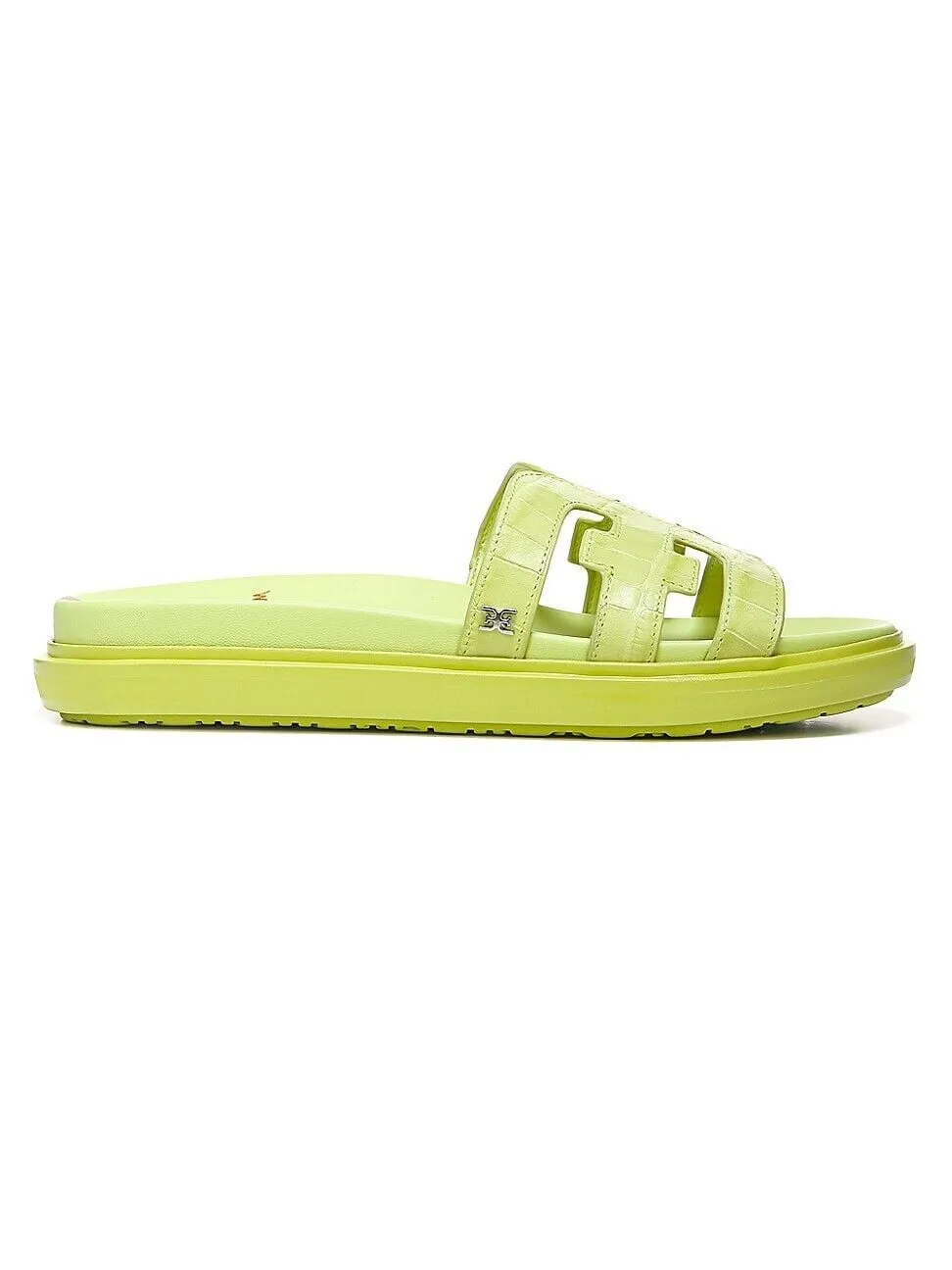 Sam Edelman Valeri I0103L5 Sandals Women's 10.5 Kiwi Leather Cutout Slide KHD525